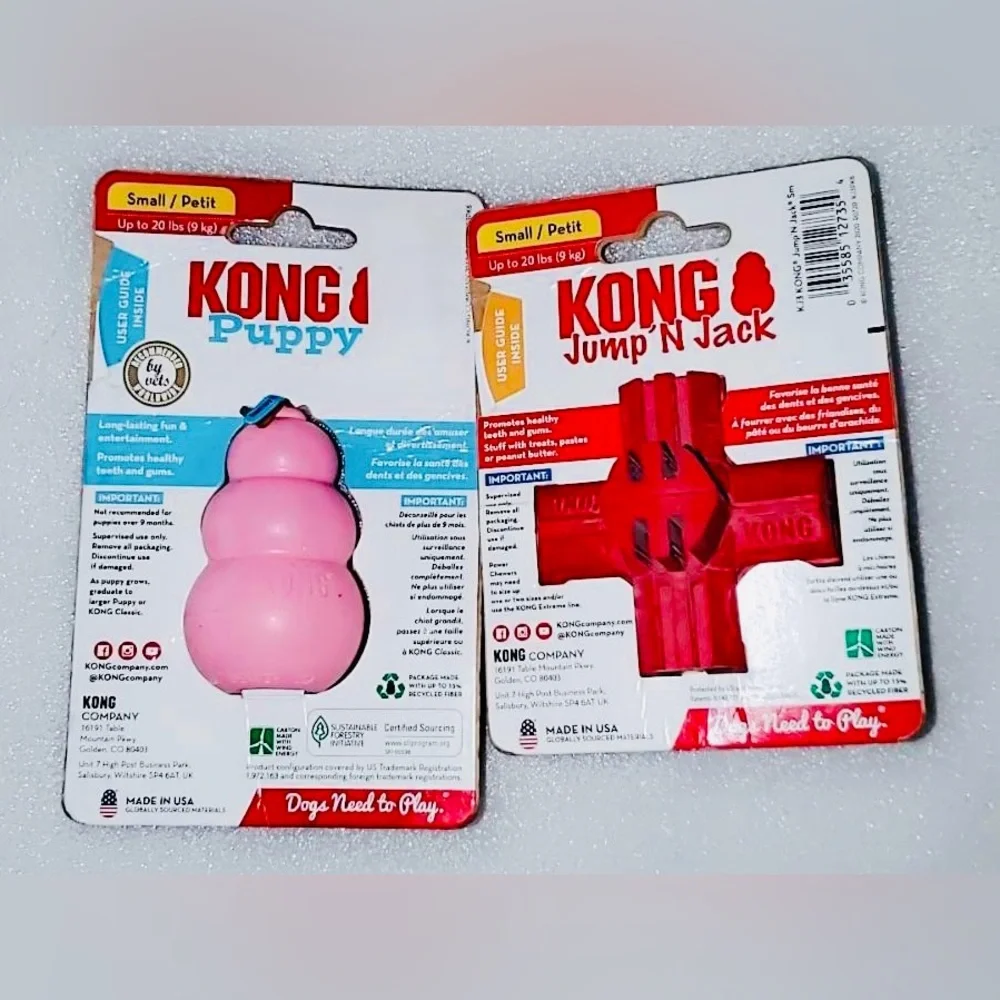 Bundle of 2 New KONG Puppy Toys | Pink & Red Colors | NWT